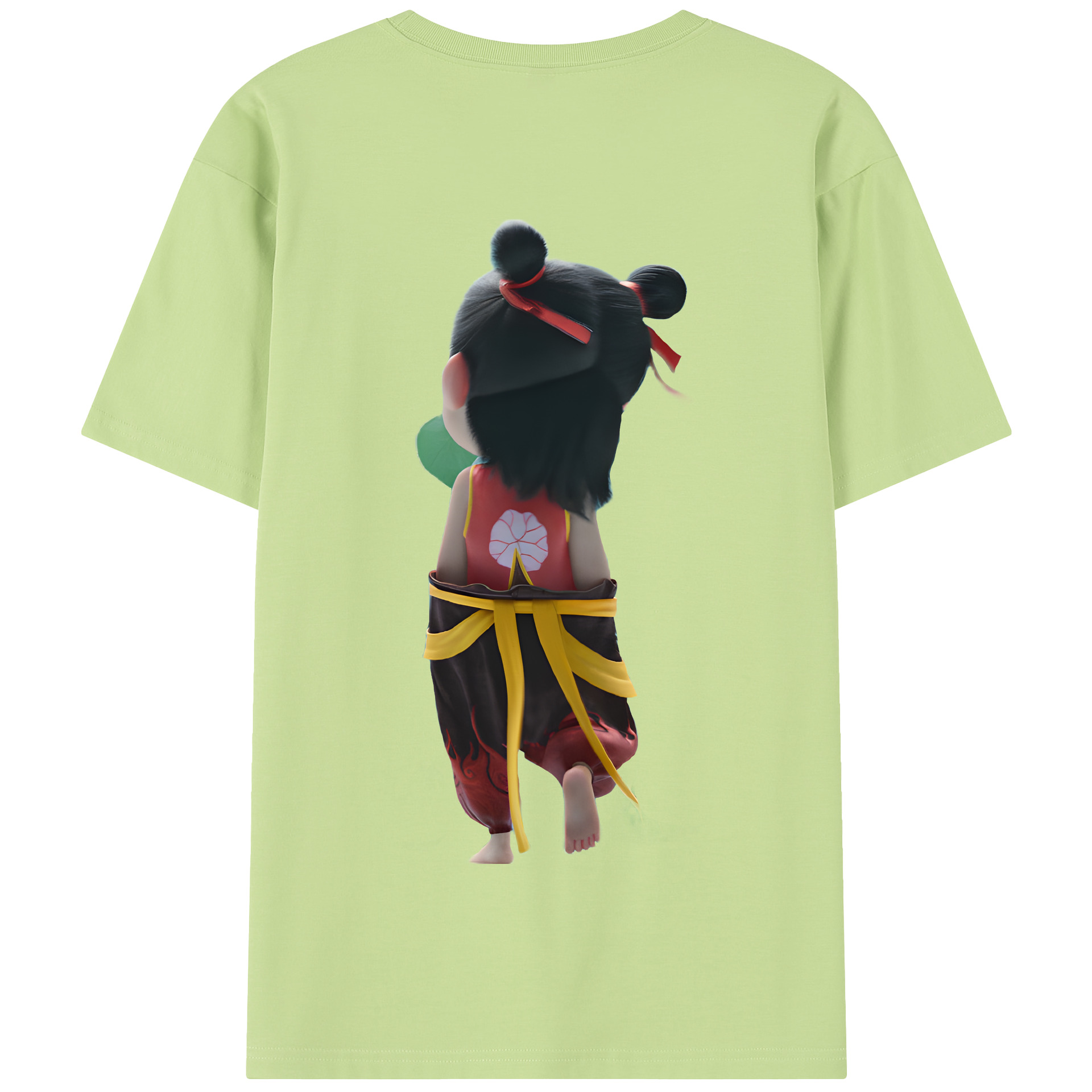 （画像用） Ne Zha 2 ナタ 魔童の大暴れ 綿100％半袖Tシャツ（背面プリント）